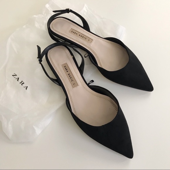 zara flat slingback shoes